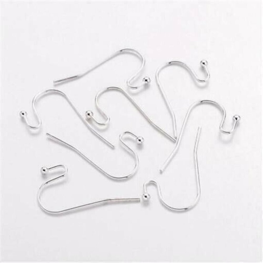 925 Sterling Silver Plated Minimalist Open Loop Earring Hooks Findings 10 pcs